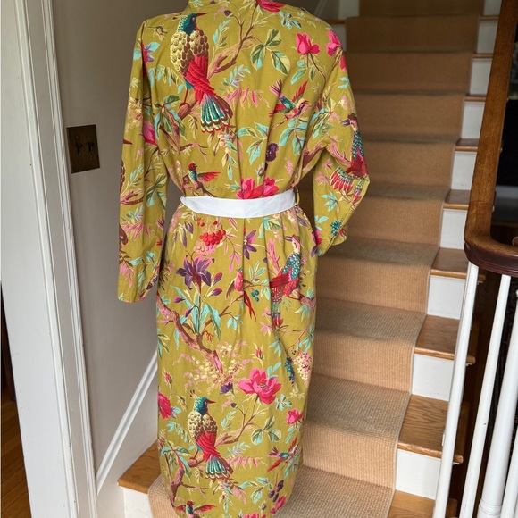 Exotic bird and floral print Women's Robe - Multicolor - Picture 5 of 9